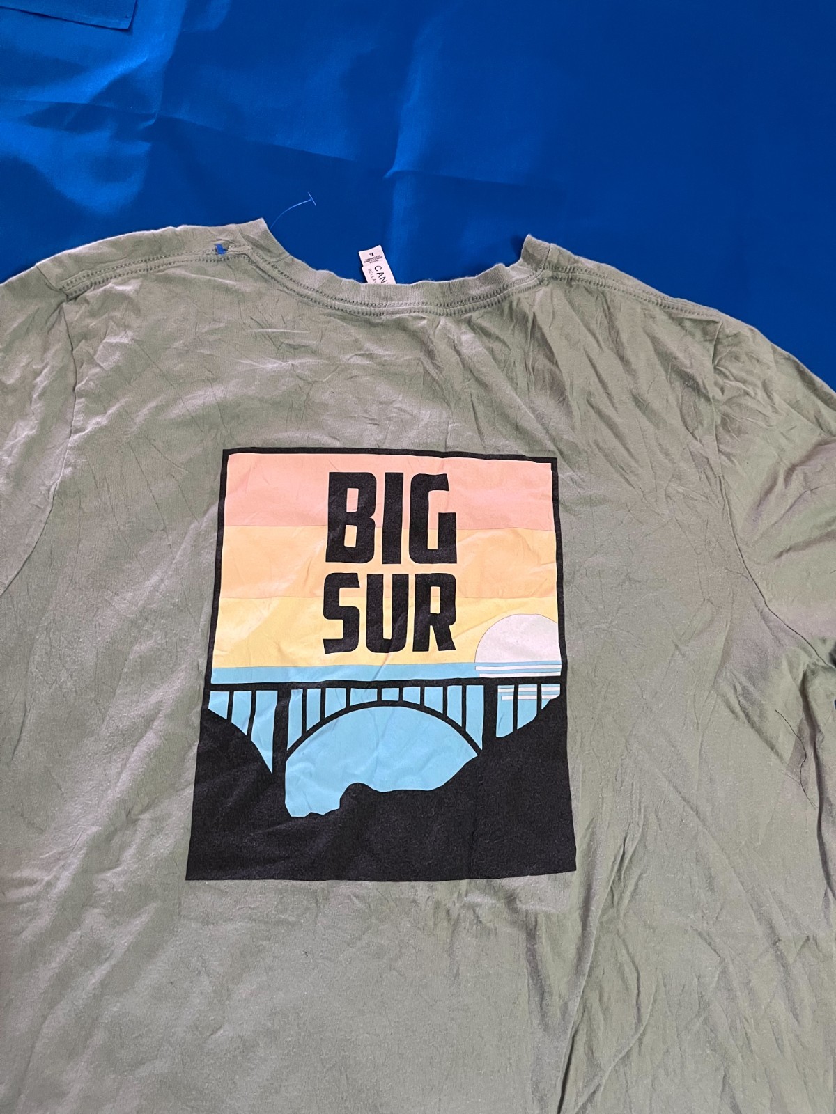 Big Sur California Graphic T-Shirt Sage Green Short Sleeve Men's L gallery