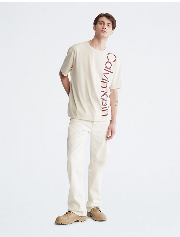 Clavin Klein Mens Relaxed Fit Logo Crewneck TShirt in Desert Sand Dune Sz XXL gallery