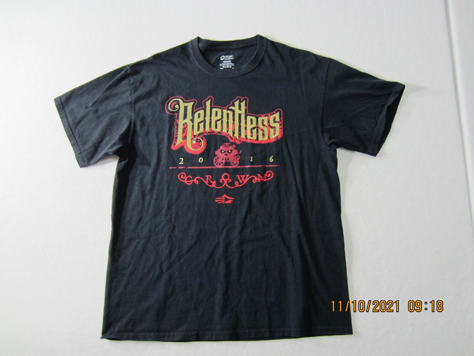 Port & Company Shirt Mens Large Black Relentless Short Sleeve Outdoor Casual Men