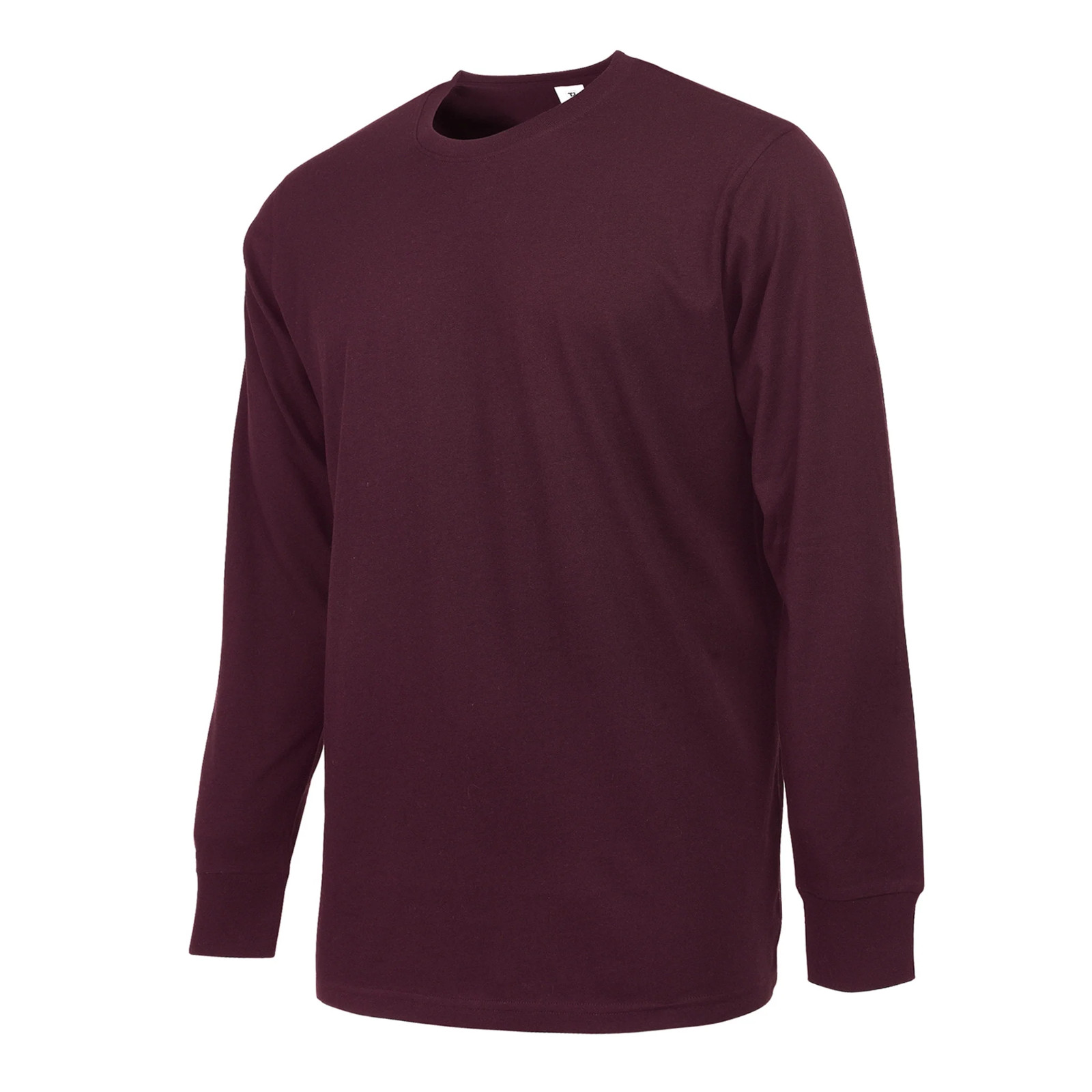 Cotton T- Shirt Crew Neck Long Sleeves Men's Shirts Ribbed Cuff and Neck Solid gallery