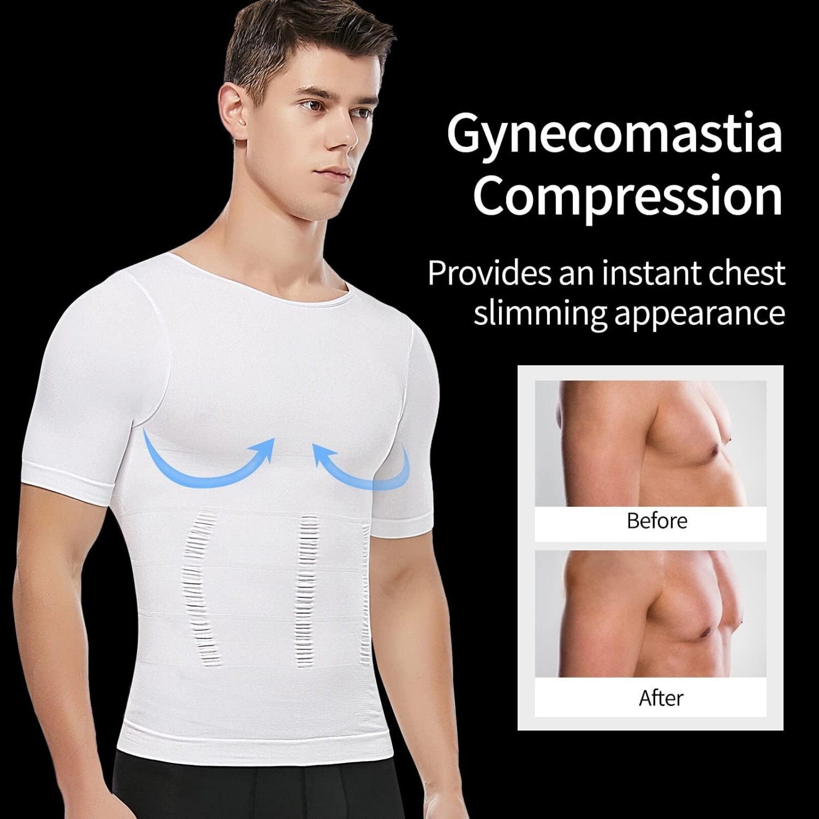 Fajas Para Hombres Faja Reductora De Hombre Men Tee Shaper Tummy Control T shirt gallery