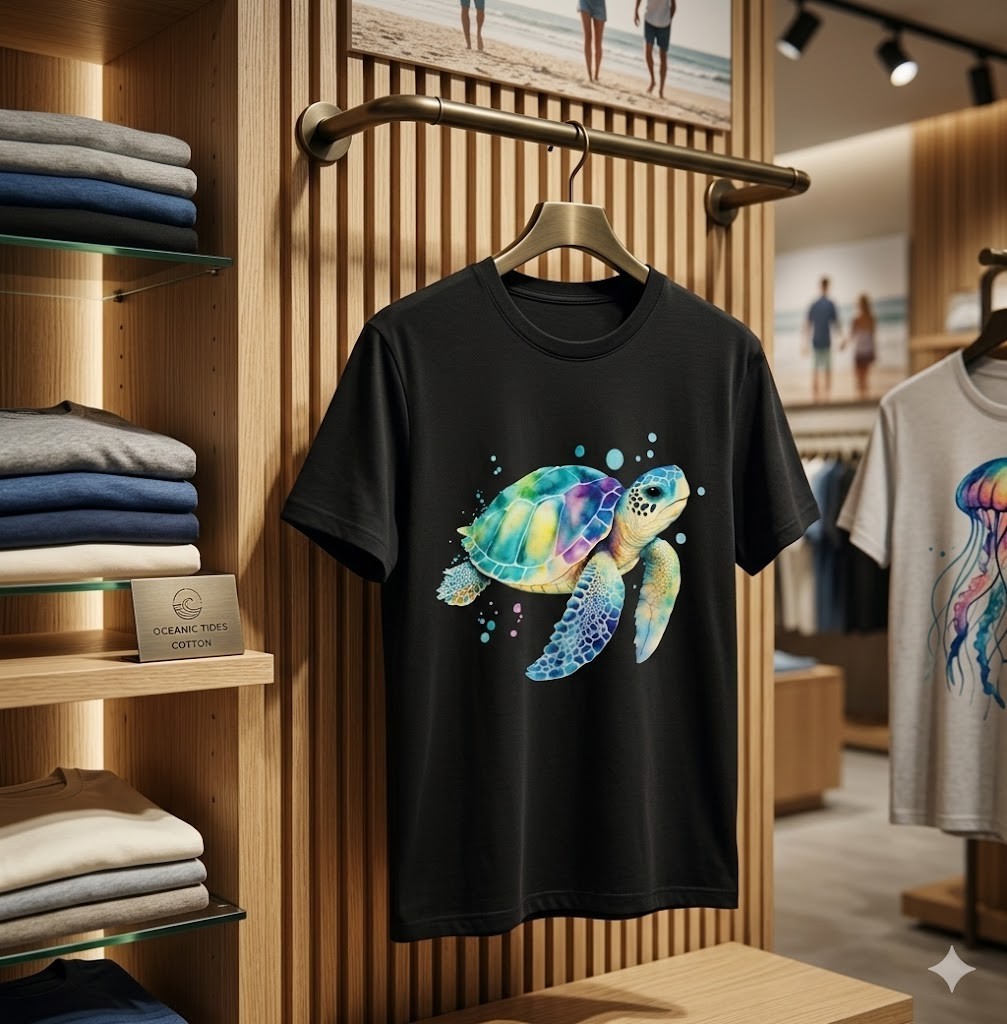Turtle Splash Artwork - Beach Ocean Wildlife Animal Lover T-Shirt - H069 gallery