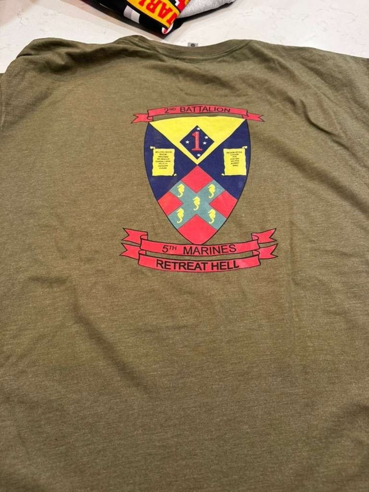 2/5 2nd Battalion 5th Marines “Retreat Hell” T-Shirt Military Green XXL Next Lev