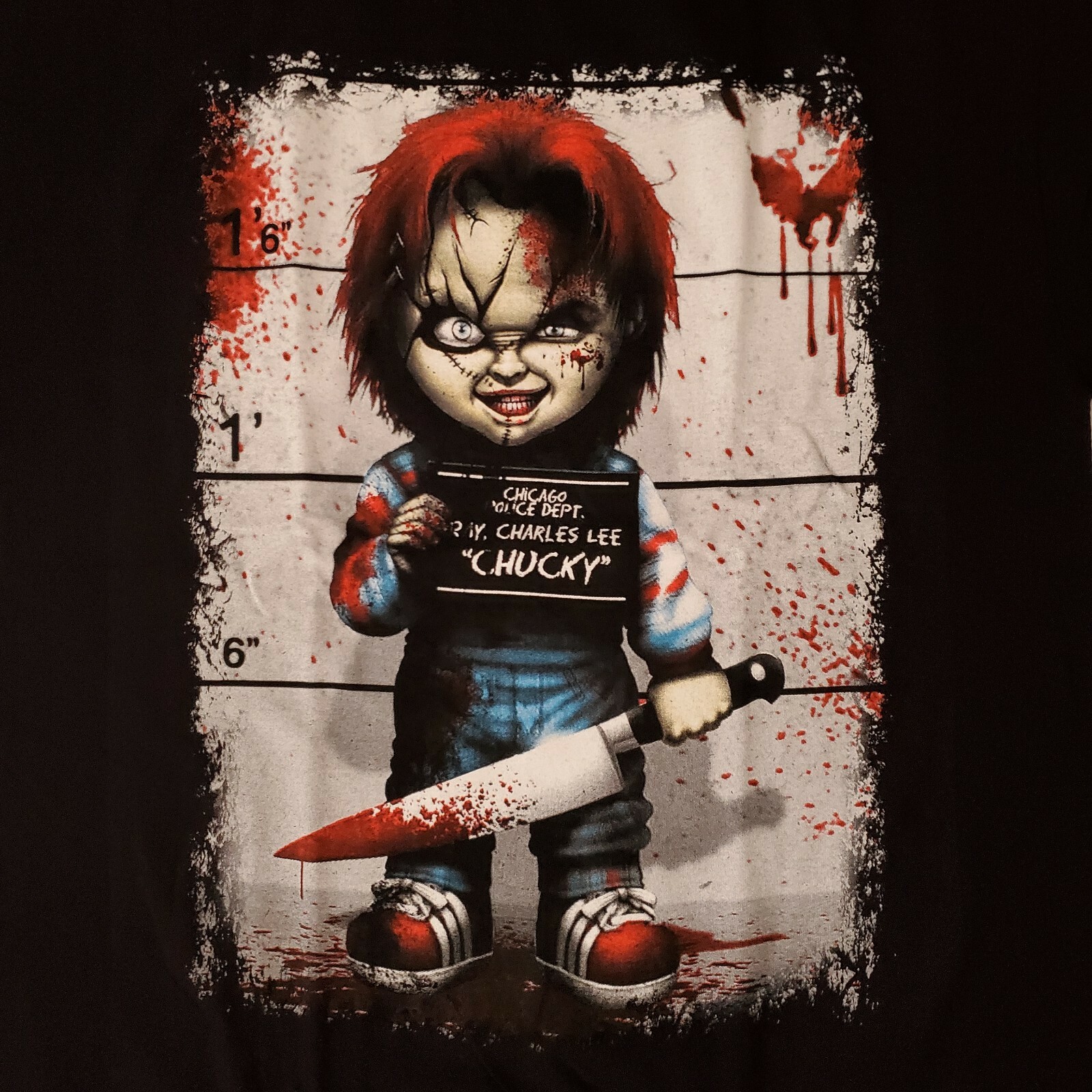 FREE SAME DAY SHIPPING Brand New CHUCKY CHILD'S PLAY Mugshot Shirt MEDIUM gallery