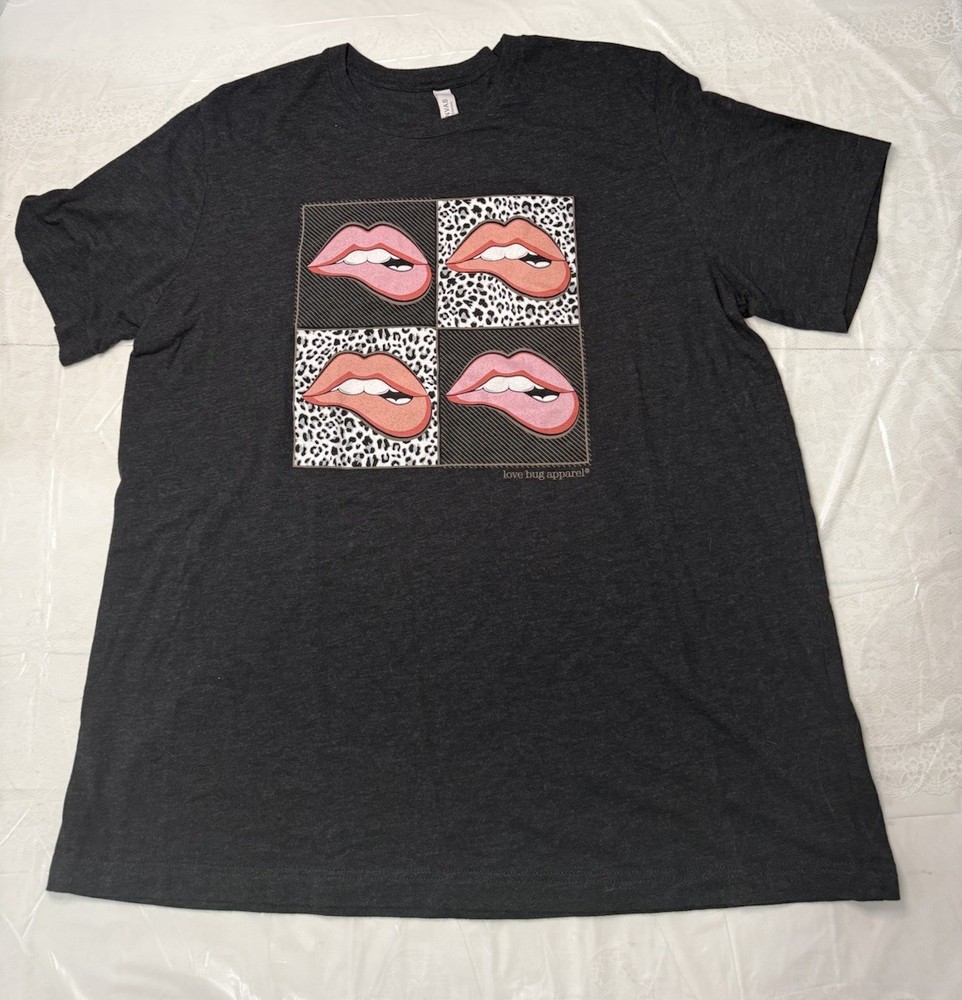 Bella+Canvas 2XL Gray Leopard Graphic Print Crew Neck Short Sleeve T-Shirt