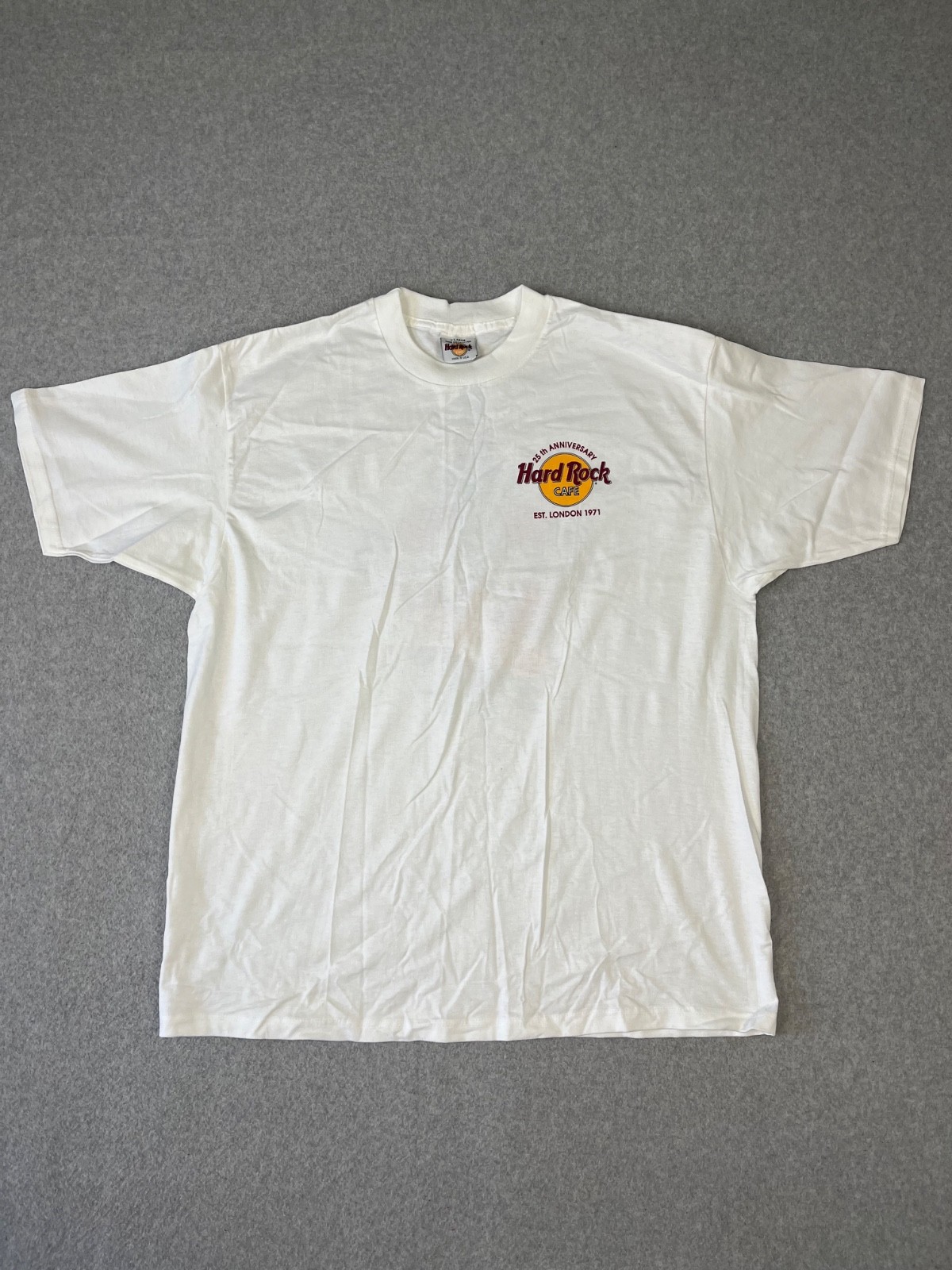 Vintage Hard Rock Cafe Shirt Mens XL White 25th Anniversary London Made USA gallery