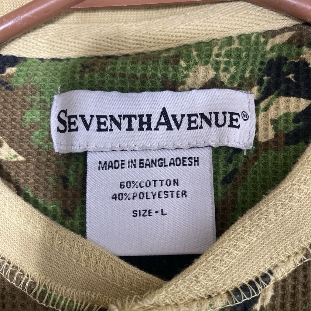 Seventh Avenue Men's Camouflage Henley Long Sleeve Cotton Blend Knit Tee L gallery
