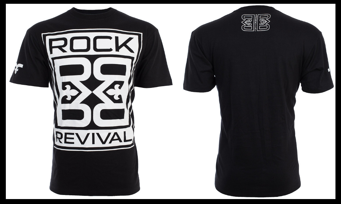 ROCK REVIVAL JEANS Black FARROW Regular Fit Short Sleeve Graphic T-shirt NWT gallery