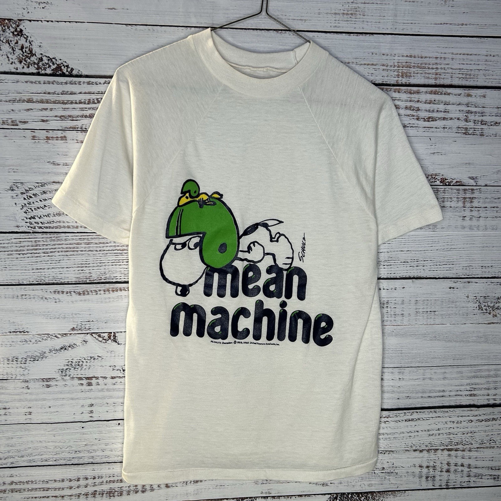 Vtg 70s Snoopy Philadelphia Eagles Football Mean Machine Raglan T-Shirt Small gallery