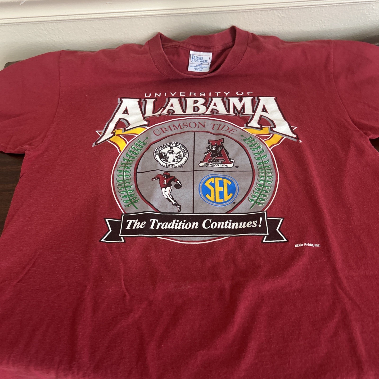 Vtg Premier Sportswear Mens Gray Alabama Football Single Stitch T Shirt Size XL gallery