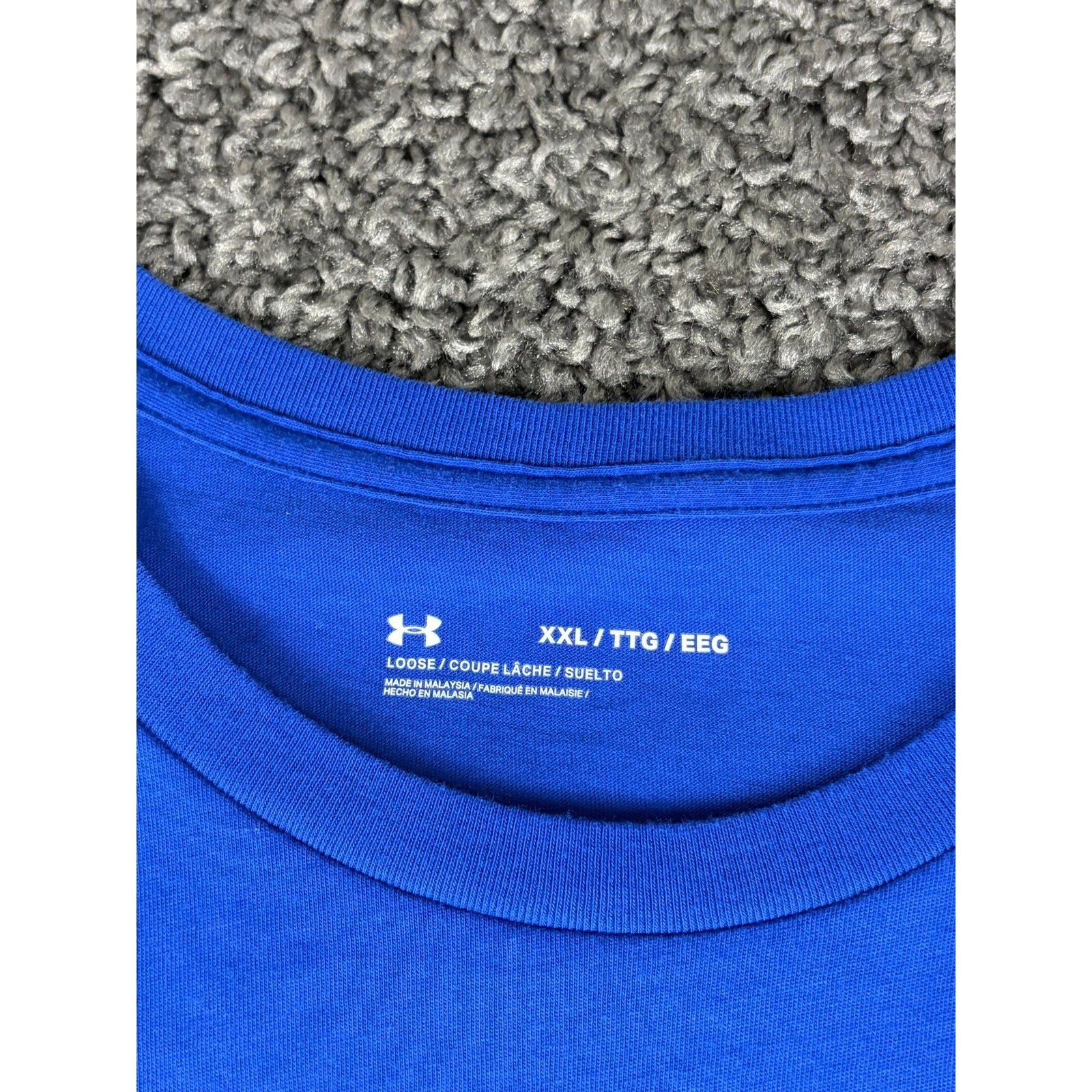 Under Armour Mens XXL Blue Basketball Graphic Loose Fit Short Sleeve T-Shirt gallery