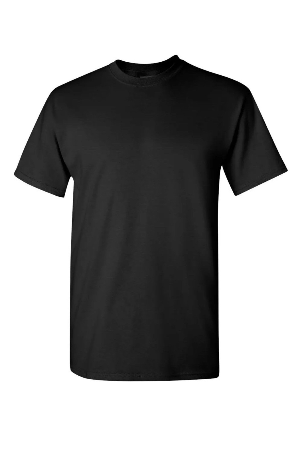 Gildan Men's T-Shirt Heavy Cotton Short Sleeve Plain Blank Black Tee Sz 2XL New gallery
