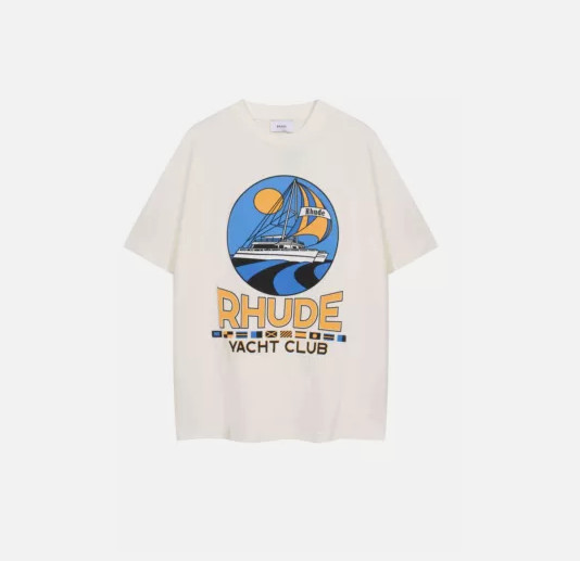 High Quality NEW Men Women RHUDE Loose Leisure Cotton Short Sleeve T-Shirt S-XL gallery