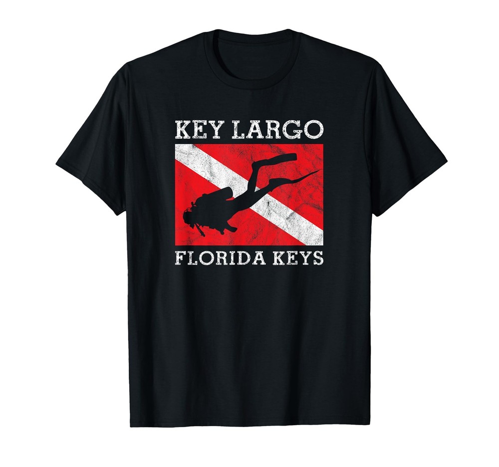 Key Largo Florida Scuba Dive Flag Souvenir T-Shirt