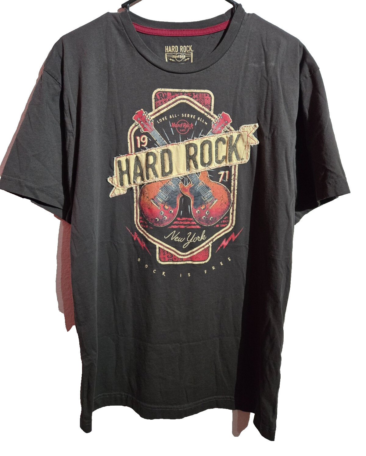 Hard Rock Cafe T-Shirt New York Men’s Size Large Grey Rock & Roll Tee Shirt