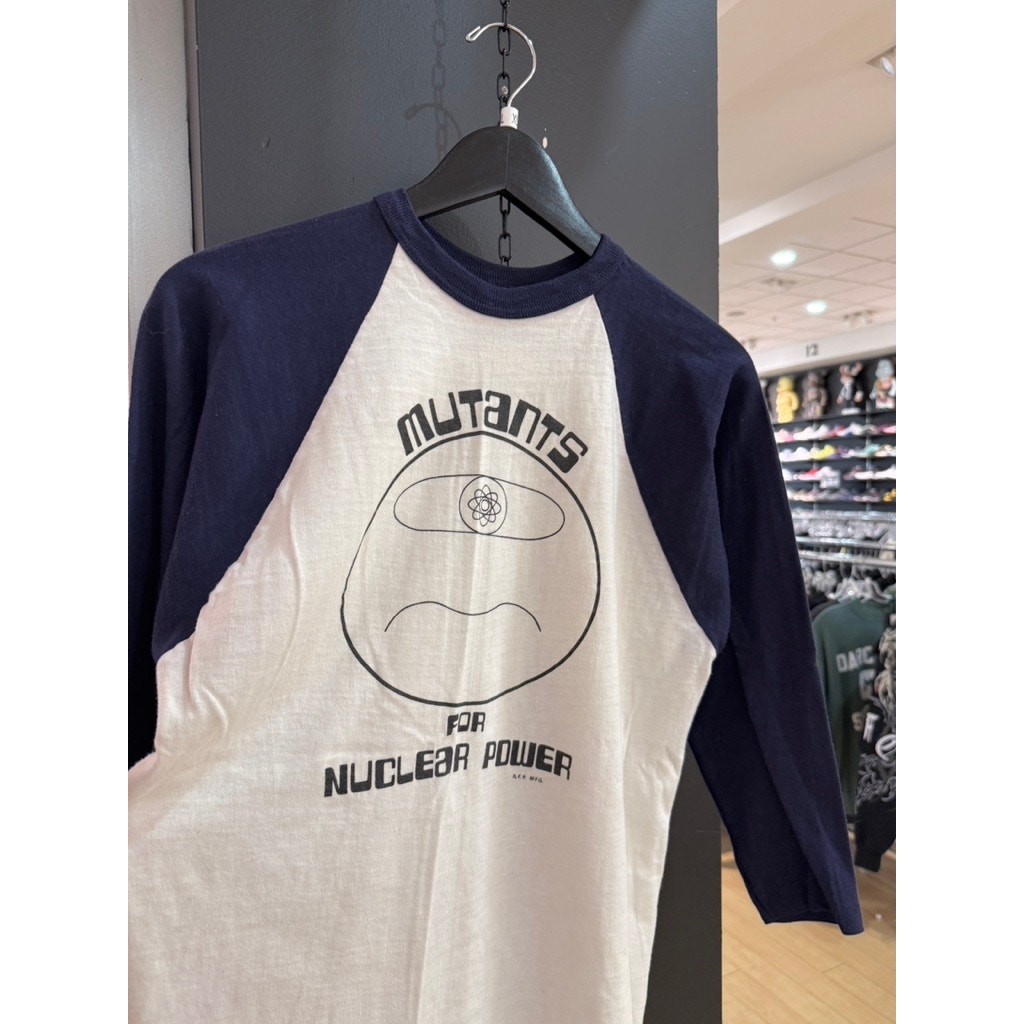 Size XL – 70s Mutants for Nuclear Power Vintage Collegiate Pacific Raglan Shirt