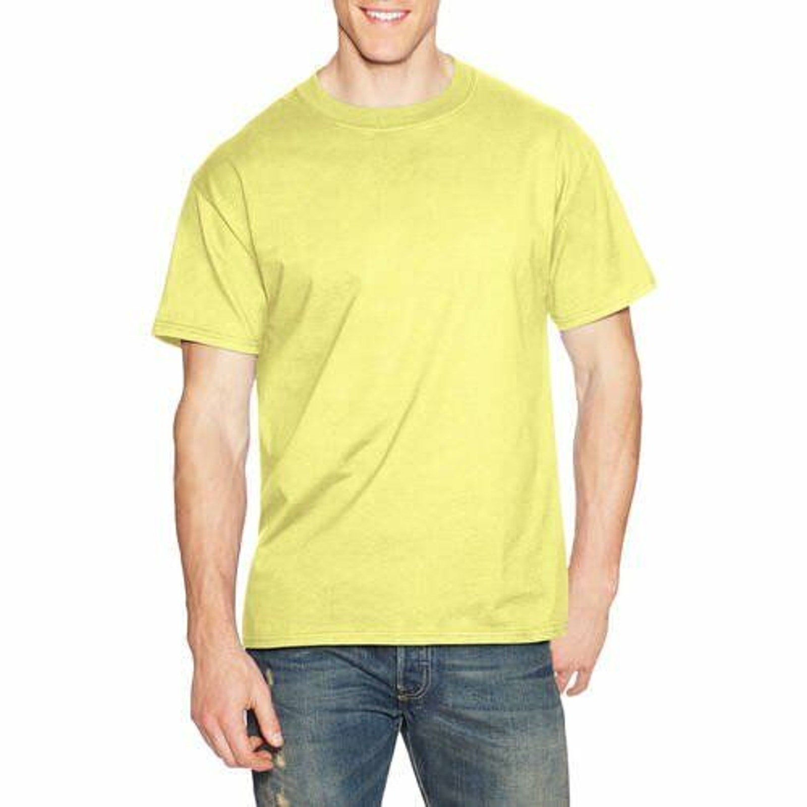 Hanes Men’s and Big Men’s Beefy-T Crew Neck Short Sleeve T-Shirt, Size Large