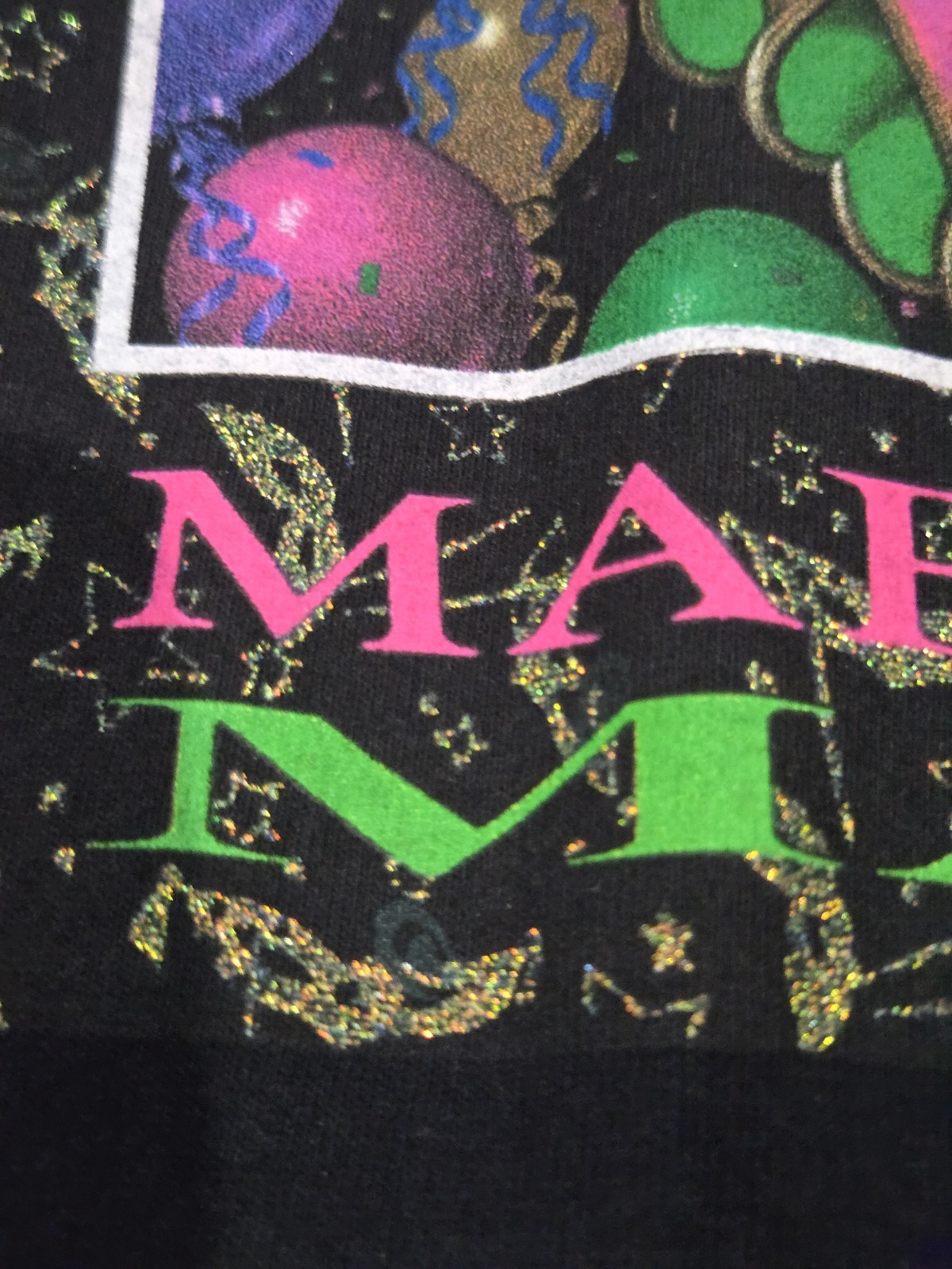 Vintage 90s 1999 New Orleans Masks Tshirt Andrea Mistretta medium Mardi Gras vtg gallery