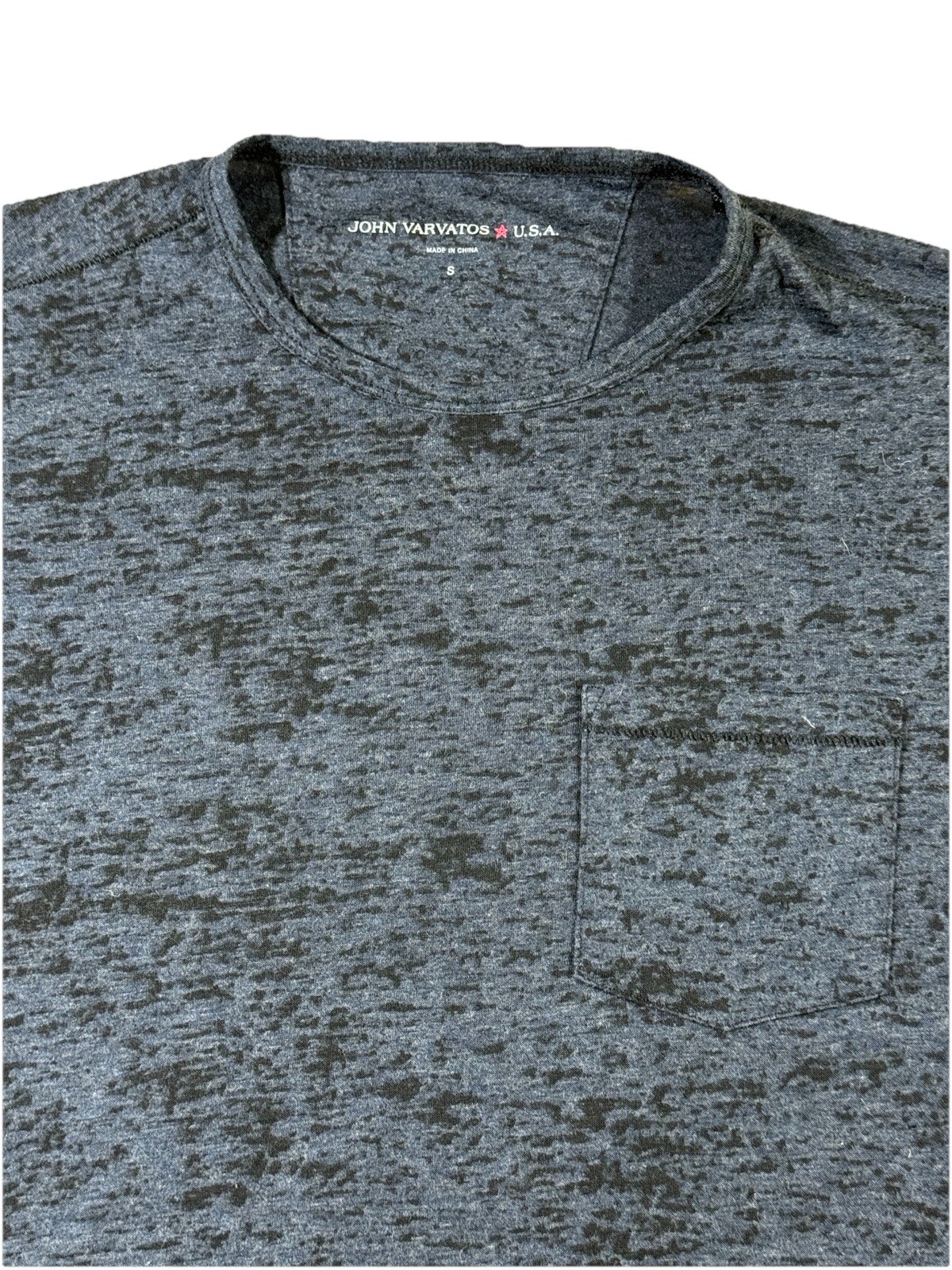 John Varvatos Mens Blue and Black Lightweight Long Sleeve Tee Shirt Size S gallery