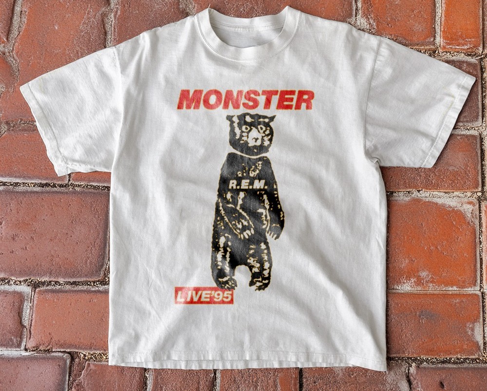 R.E.M. REM Monster Tour Live 95′ White Cotton T-shirt