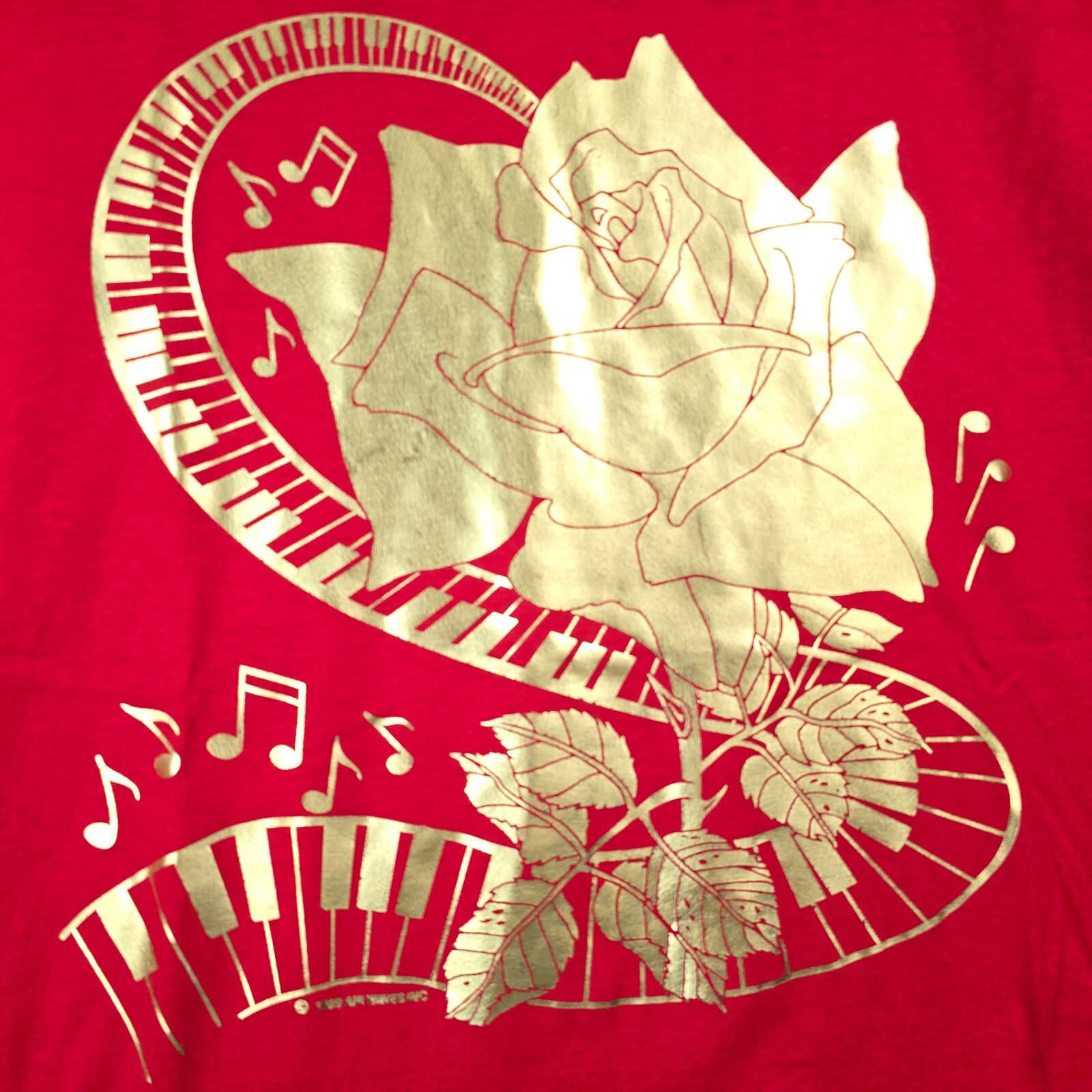 VTG SCREEN STARS BEST Mens EXTRA LARGE XL Air Waves 1989 Red Shirt Rose Music gallery