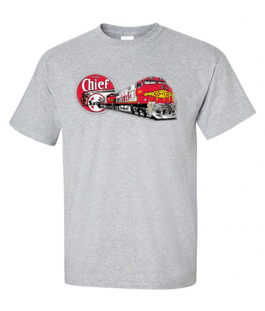 Santa Fe Warbonnet GE C44-9W Authentic Railroad T-Shirt Tee Shirt [70] gallery