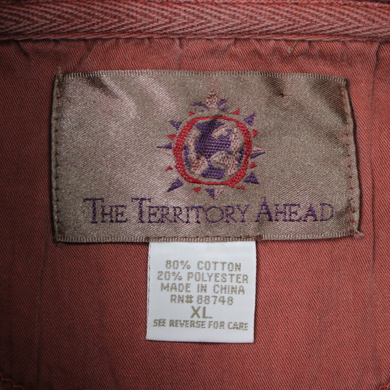 The Territory Ahead Shirt Mens XL Red Quilted Cotton/Poly Elbow Pads Long Sleeve gallery