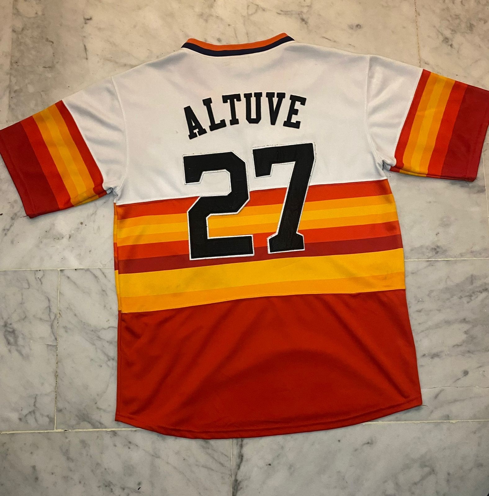 Vintage 90s Houston Astros Majestic Cooperstown Collection Rainbow Jersey L gallery
