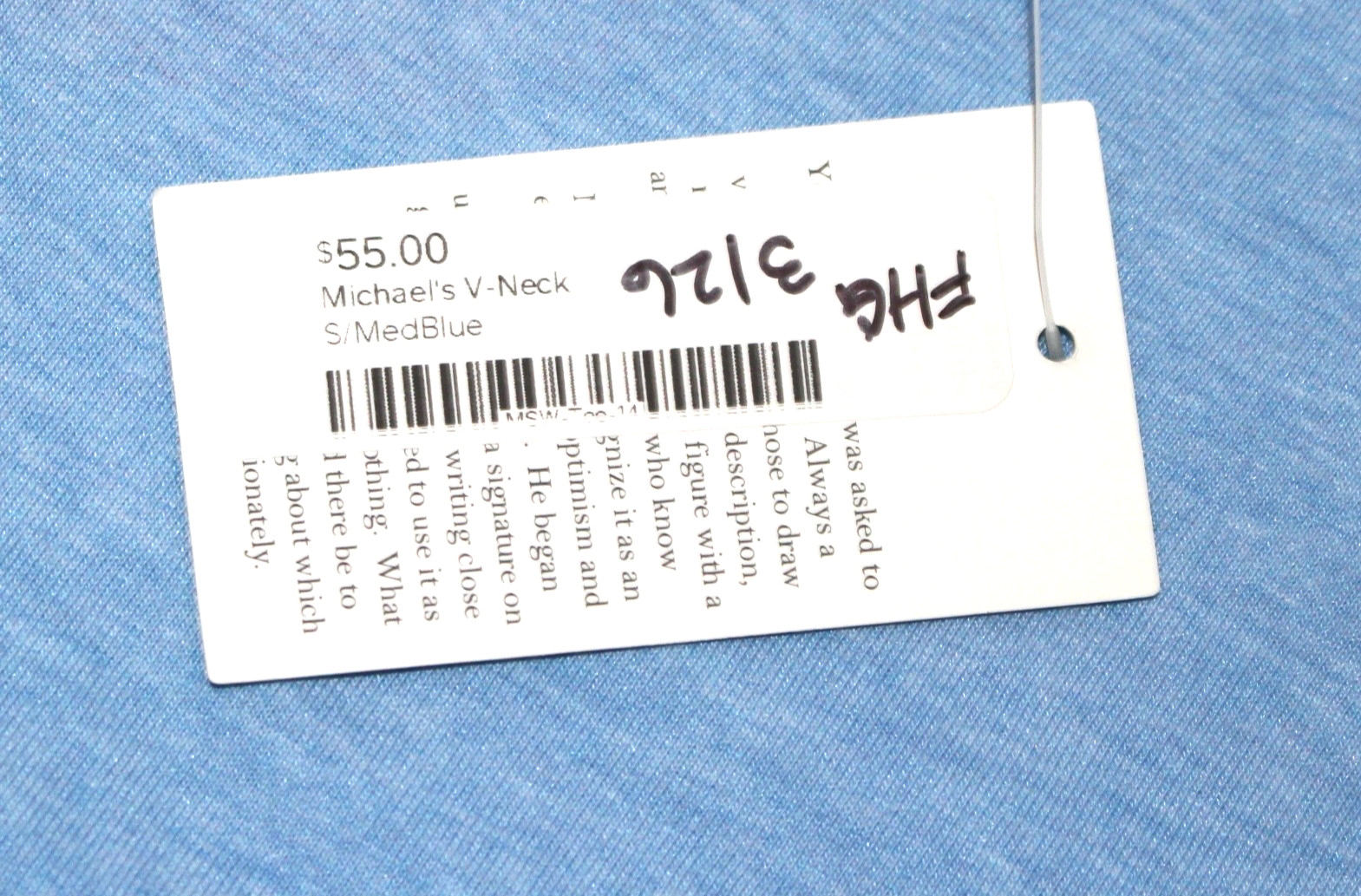 $55 New MICHAEL'S V-Neck SS Shirt Men's SMALL S Light Blue Cotton Poly Blend NWD gallery