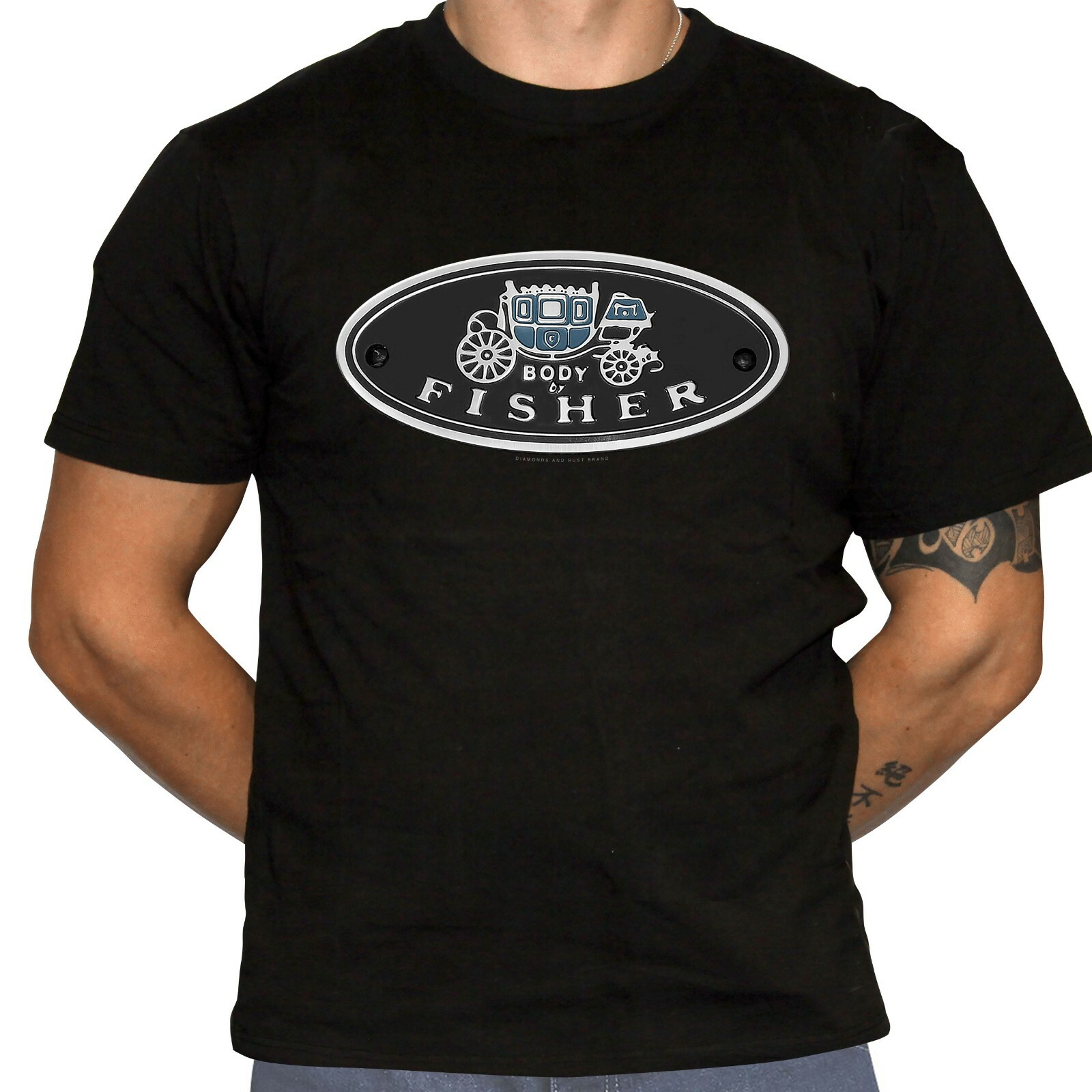 Body By Fisher T-Shirt – Defunct Auto Body Design Agency – 100% Cotton Shirt