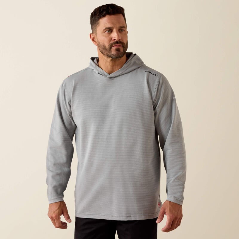 Ariat FR Cat1 Baselayer Hooded Long Sleeve T-Shirt Silver Fox Heather gallery