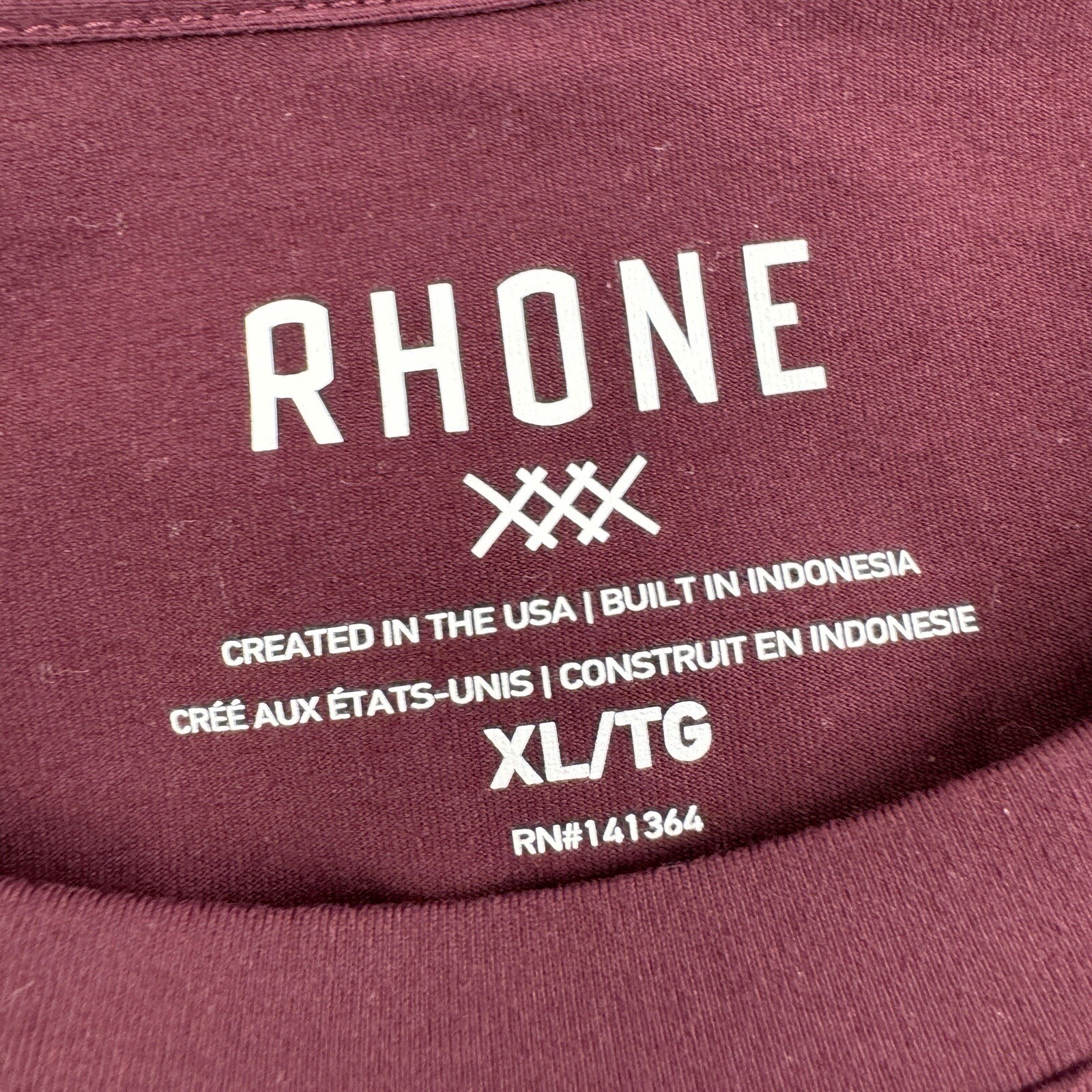 Rhone Maroon Long Sleeve Nylon Polyester Elastane Athletic T-Shirt Mens Size XL gallery