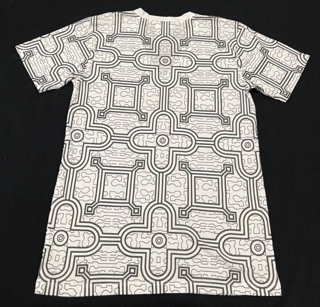 Son of John Men's Semi Sheer White & Black Chipibo Print Graphic Tee Size S NWOT gallery