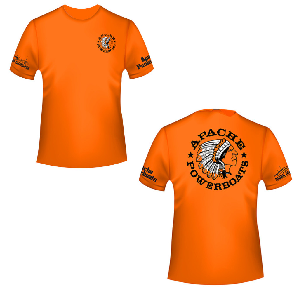 Apache Powerboats Cool-DRI Monochromatic Logo T-Shirt | Safety Orange gallery