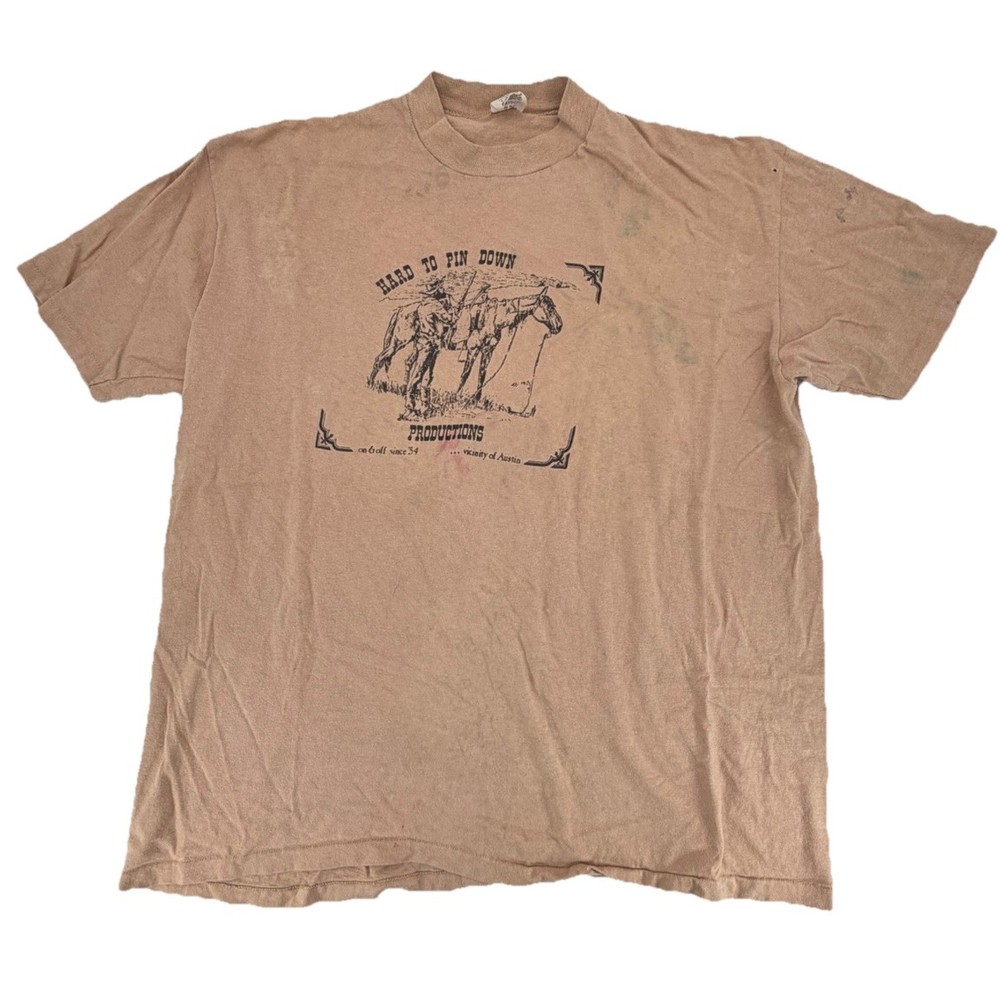 Vintage 1994 80s Hard To Pin Down Productions Austin Texas Music Shirt Size XL
