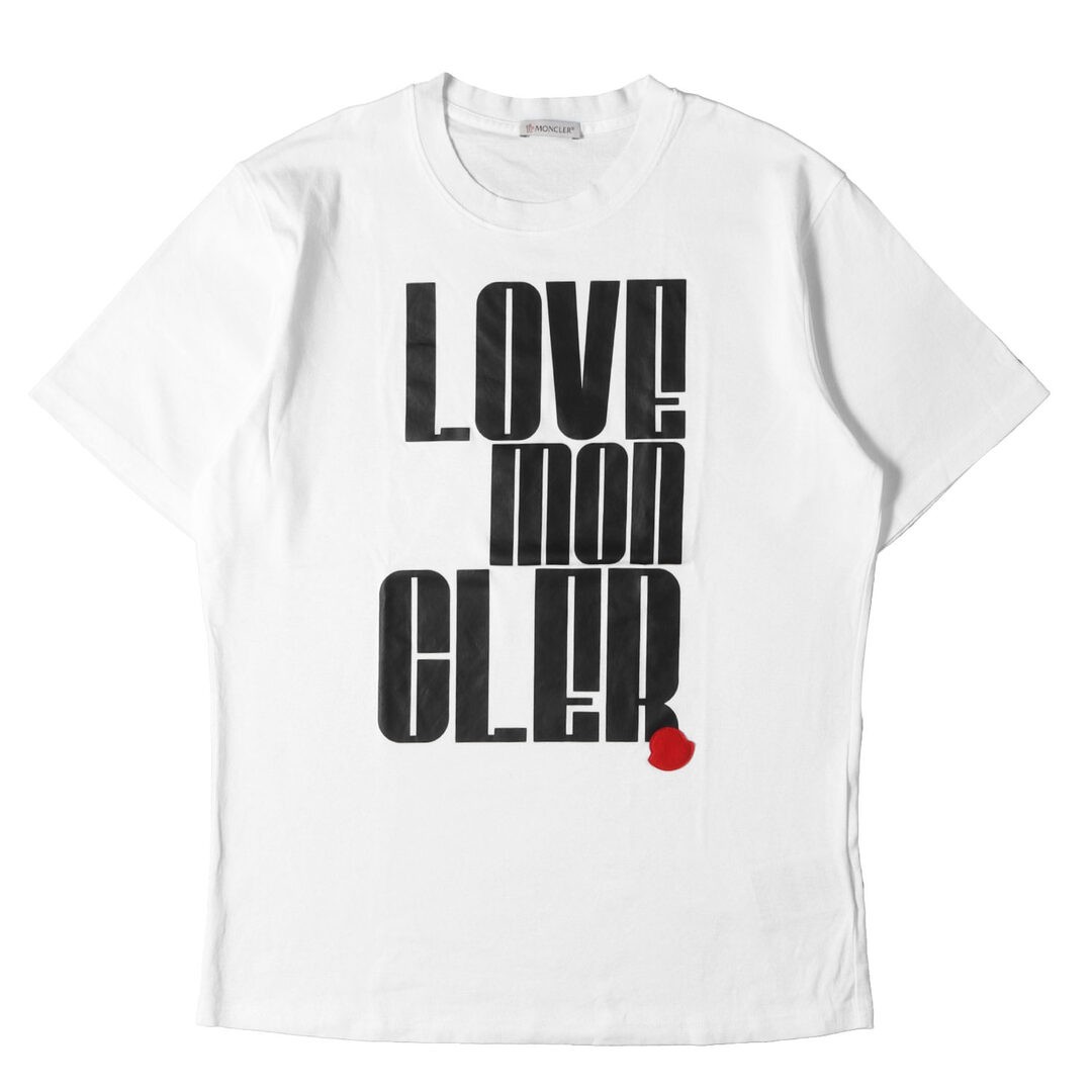 MONCLER T-Shirt White Size: M | 21SS Message Logo Crew Neck Tee (SS Used BEEG-0