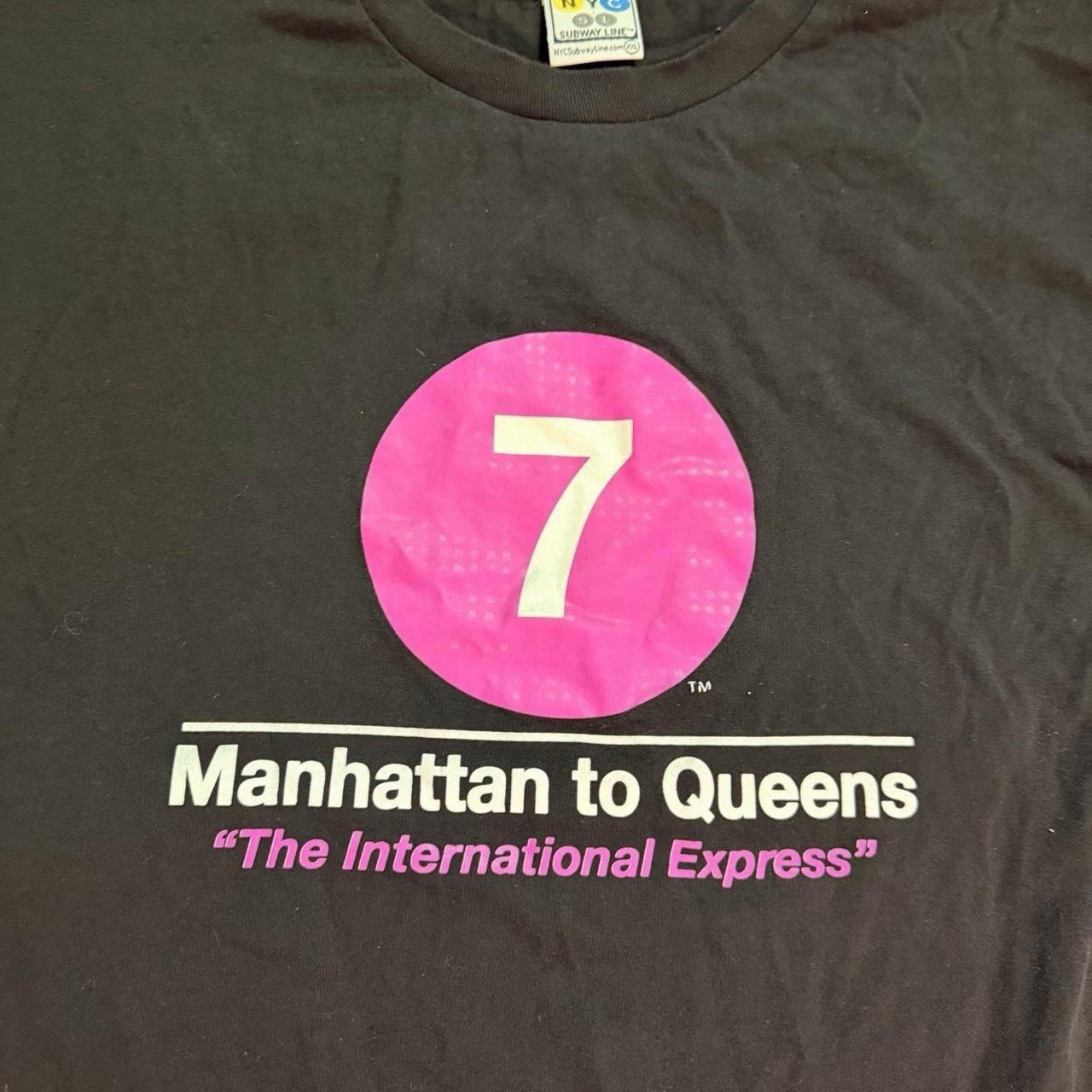 Y2K Vintage NYC Subway Line International Express Tee Shirt XXL gallery