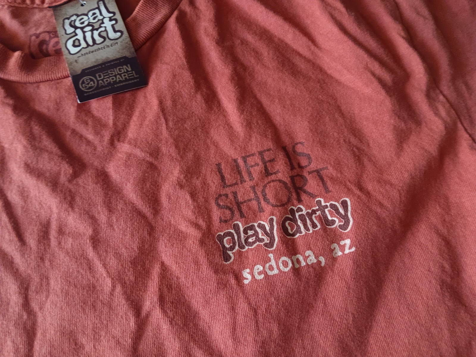 Real dirt life is short play dirty Sedona, AZ Men SZ-medium t Shirt NEW gallery