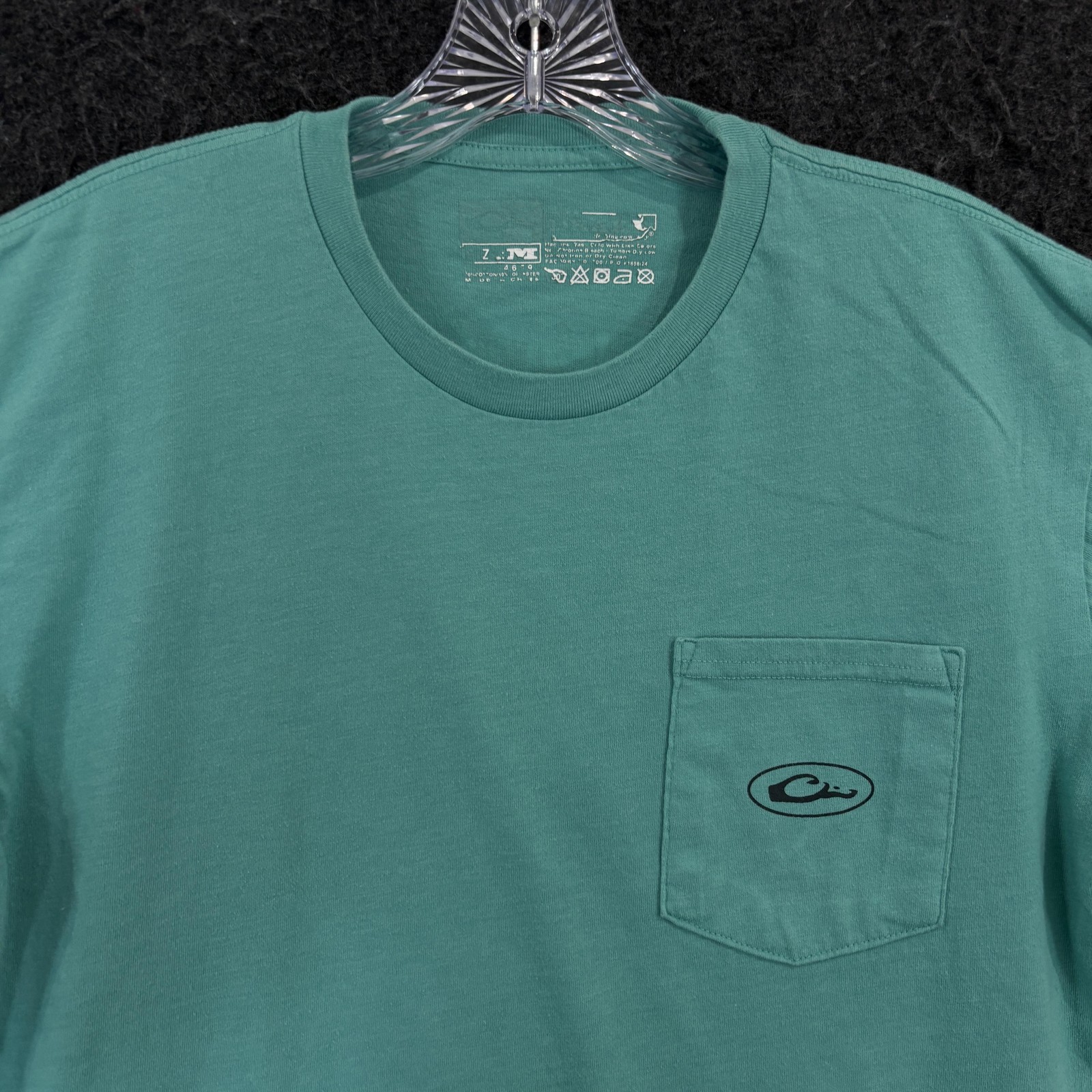 Drake Waterfowl Pocket Shirt Men's Medium Green Duck Hunting Graphic Tee gallery