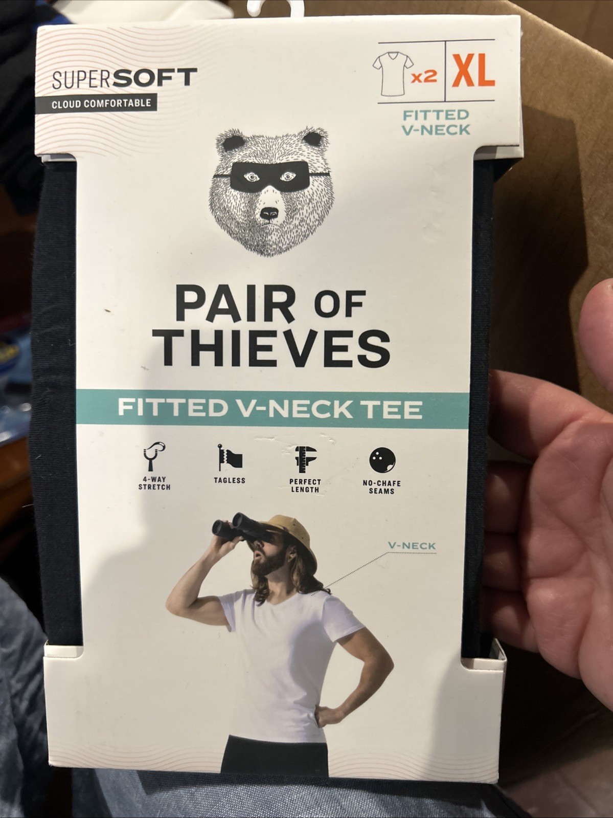 Pair Of Thieves 2 Pack Pair Black Fitted V-neck Tee Super Soft XL