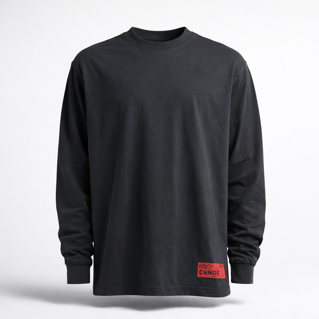 CHNGE Men's Save the Planet Crew Neck Cuff Long Sleeve SweatShirt, Black, 3XL gallery