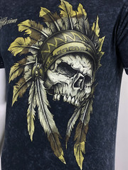 AFFLICTION WINDTALKER Men’s T-shirt BLACK LAVA Biker MMA