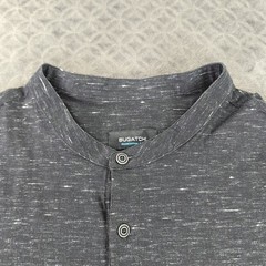 Bugatchi OoohCotton Tech Shirt Henley Long Sleeve Black Men Medium