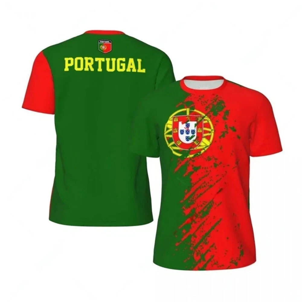 Portugal Flag Football Jersey Quick Dry Sports T-Shirt Men Women Top