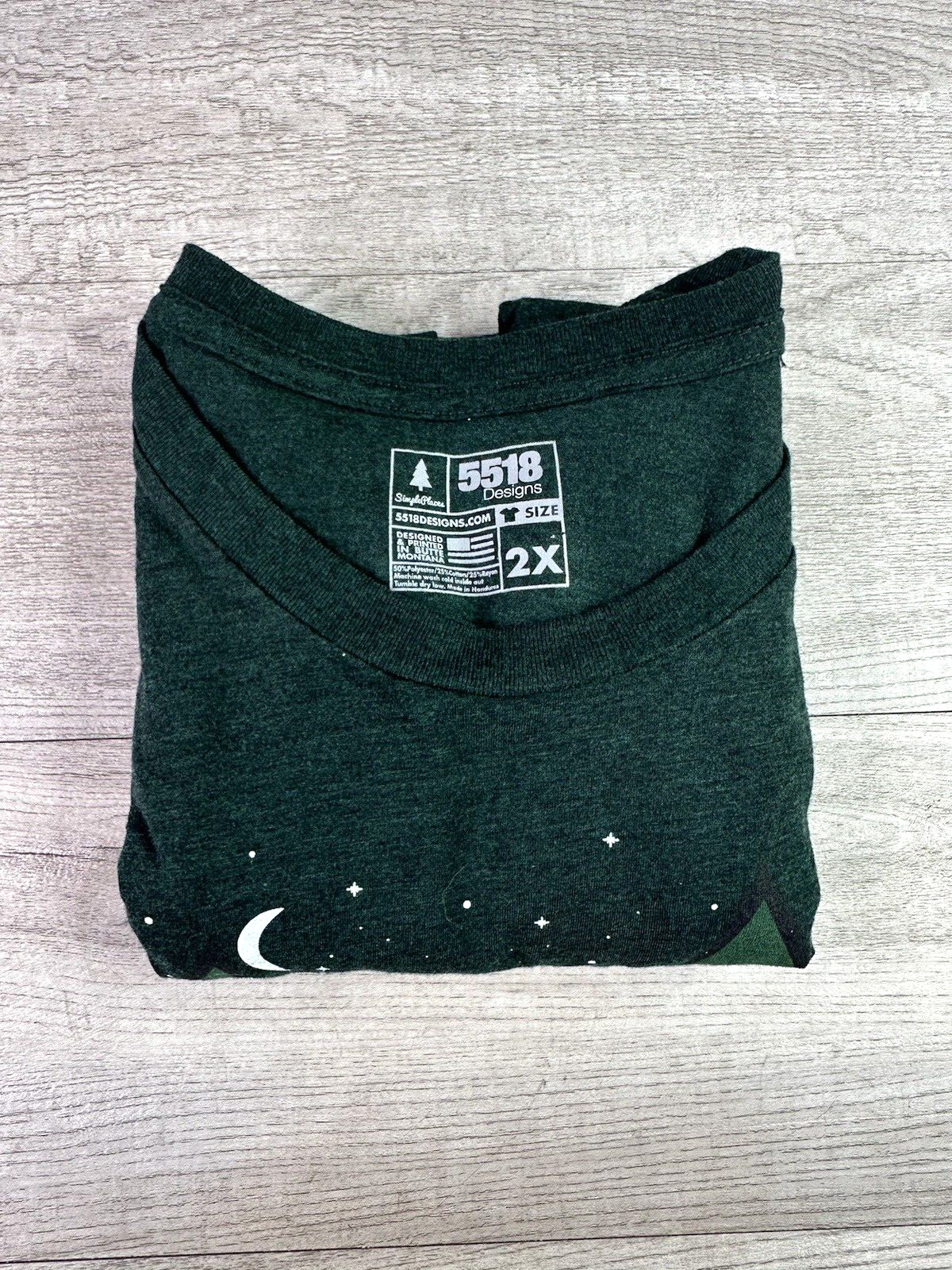 5518 Designs Mens 2XL Short Sleeve Shirt Cabin Life Dark Green gallery