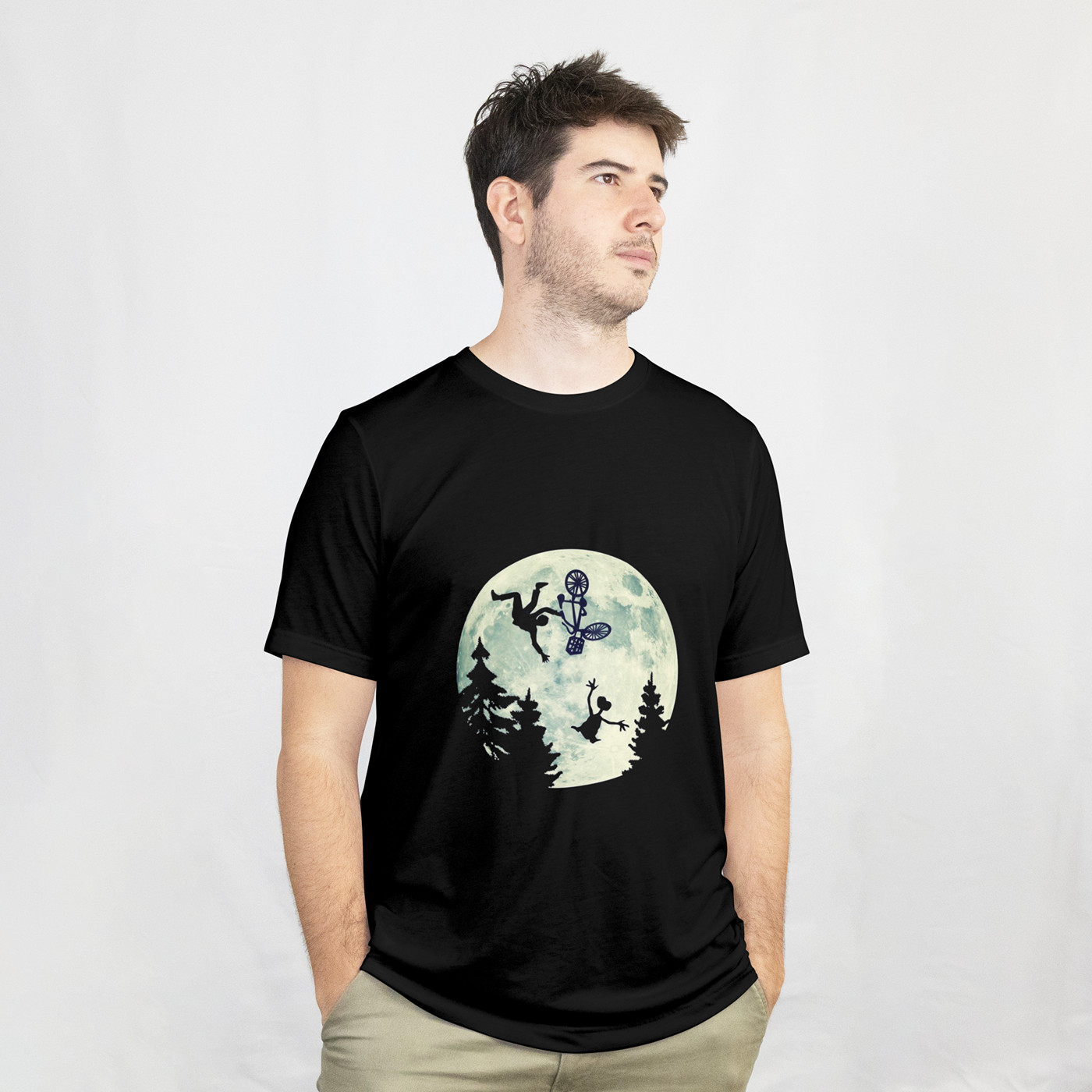 E.T. BIKE CRASH T-Shirt | Classic Spielberg Film Tee | 1980s Sci-Fi Movie Top gallery