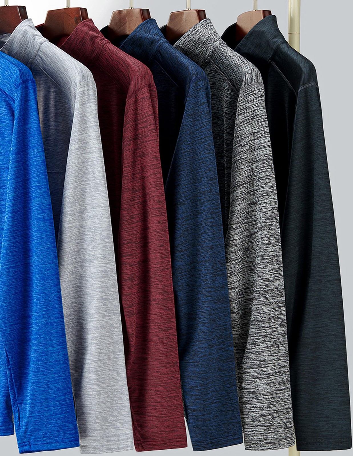 3-Pack Men’s Quarter-Zip Pullover – Lightweight Long Sleeve Athletic Jackets,... gallery