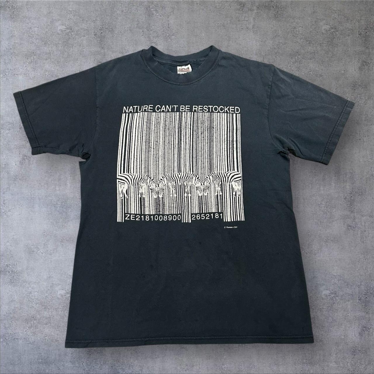 Vintage Y2K Distressed Nature Can’t Be Restocked Art Tshirt 18×26
