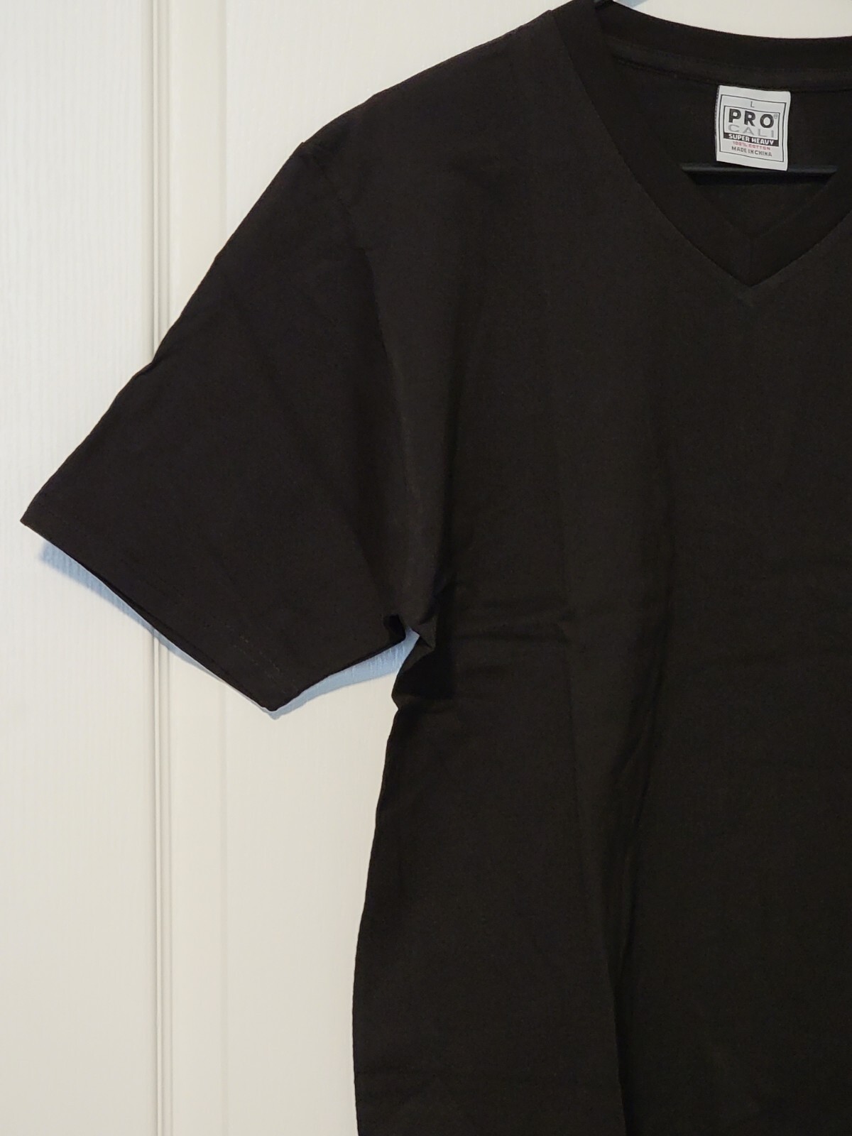 Pro Cali Plain Shirt Men's Size Medium Heavy Duty V Neck Short Sleeve Black gallery