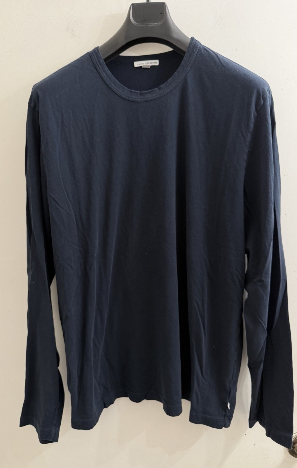 James Perse Men’s Navy Blue Long Sleeve Cotton T-Shirt size 5 XXL
